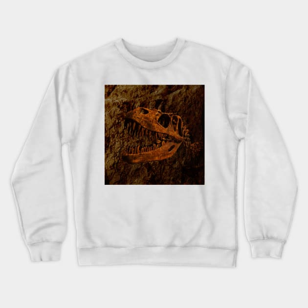 T-Rex Dinosaur Fossil Crewneck Sweatshirt by godaon